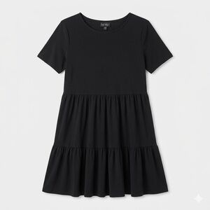 Nicole Miller NY Black Tiered Mini Dress Size S